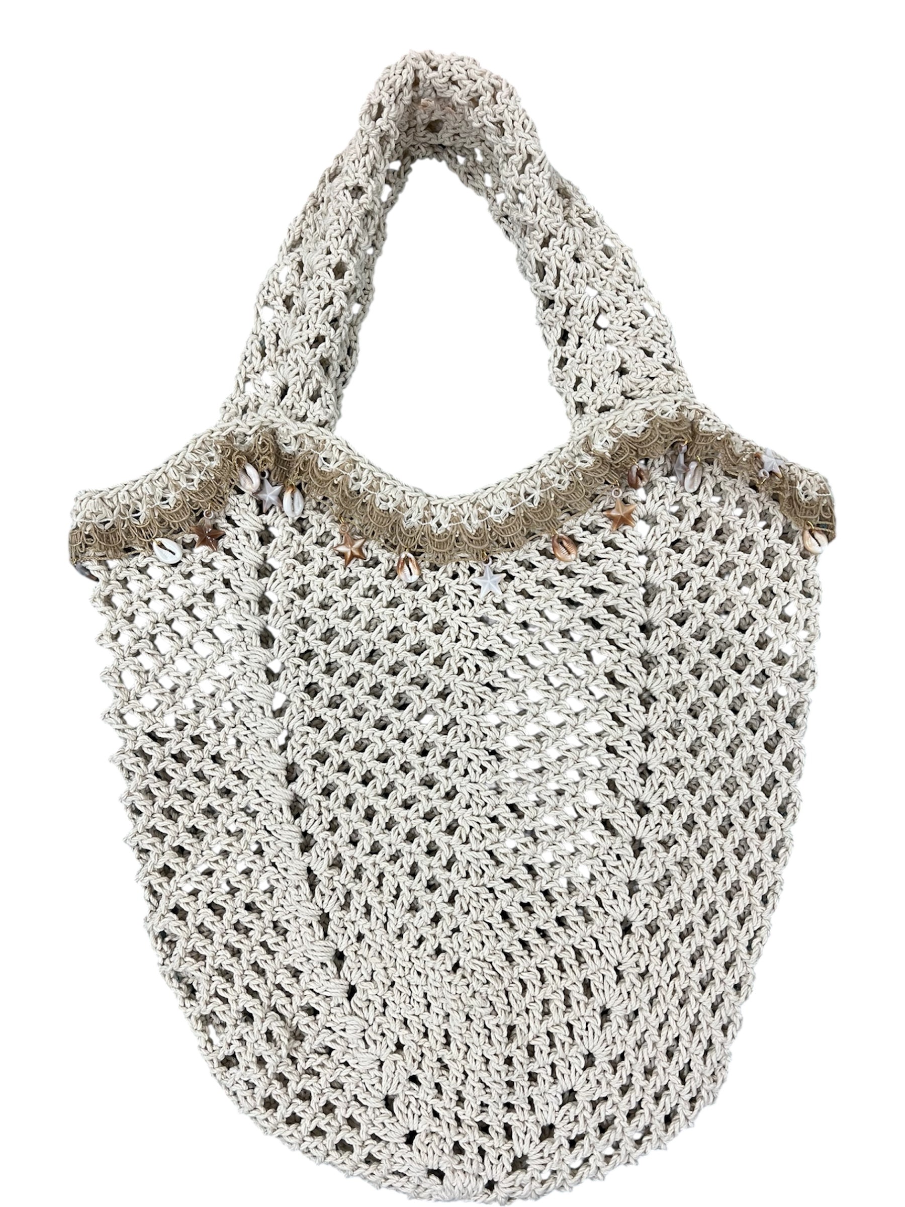 Sea Shells Net Bag , off-white